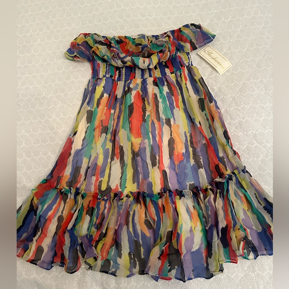 Silk size medium Shoshanna strapless dress new with tags